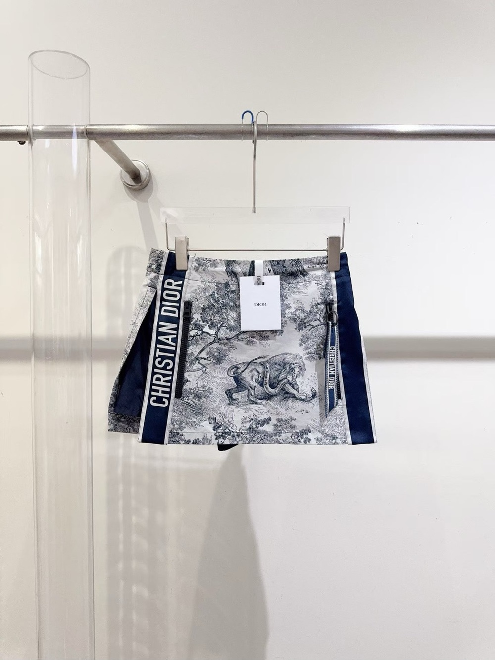 Dior Blue and White Toile Skort with Christian Dior Side Tape
